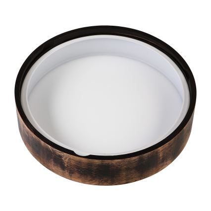 Lámpara de techo para baño OAK SMOKY 3xE27/15W/230V IP54 Ø 37,5 cm roble/marrón