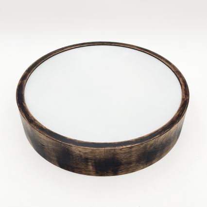 Lámpara de techo para baño OAK SMOKY 3xE27/15W/230V IP54 Ø 37,5 cm roble/marrón
