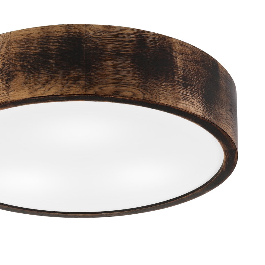 Lámpara de techo para baño OAK SMOKY 3xE27/15W/230V IP54 Ø 37,5 cm roble/marrón