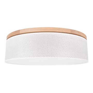 Lámpara de techo BENITA 4xE27/25W/230V Ø 58 cm crema/roble