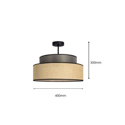 Lámpara de techo BOHO 1xE27/60W/230V diá. 40 cm marrón/beige