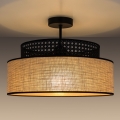 Lámpara de techo BOHO 1xE27/60W/230V diá. 40 cm negro/ratán