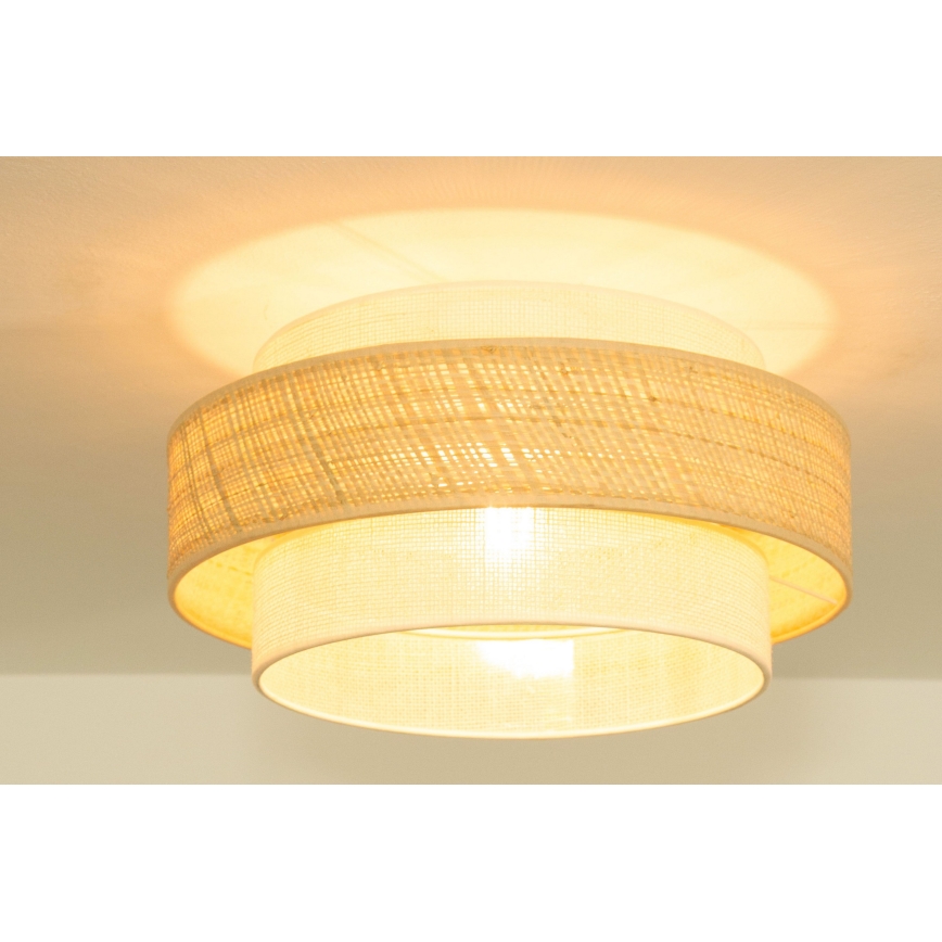 Lámpara de techo BOHO 1xE27/60W/230V diámetro 40 cm yute/crema