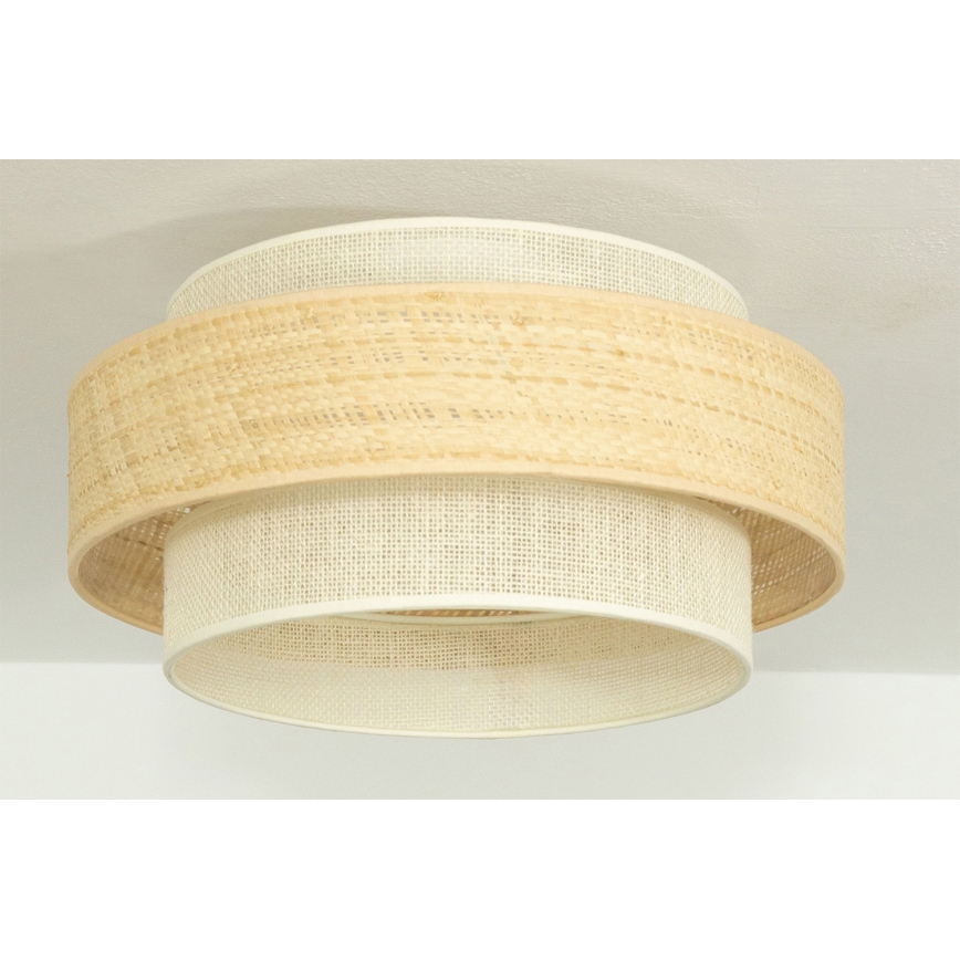 Lámpara de techo BOHO 1xE27/60W/230V diámetro 40 cm yute/crema