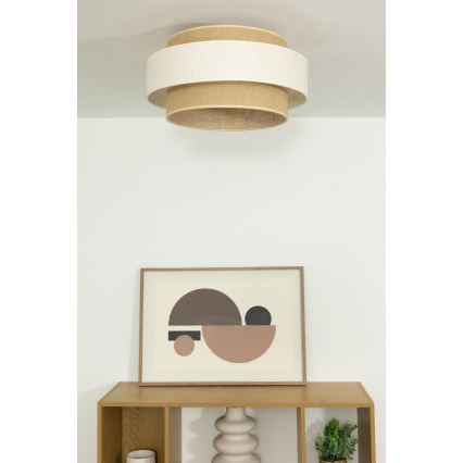 Lámpara de techo BOHO 1xE27/60W/230V Ø 40 cm crema/yute