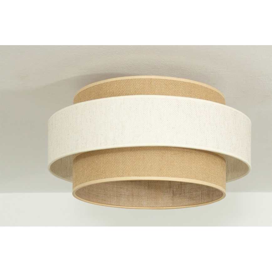 Lámpara de techo BOHO 1xE27/60W/230V Ø 40 cm crema/yute