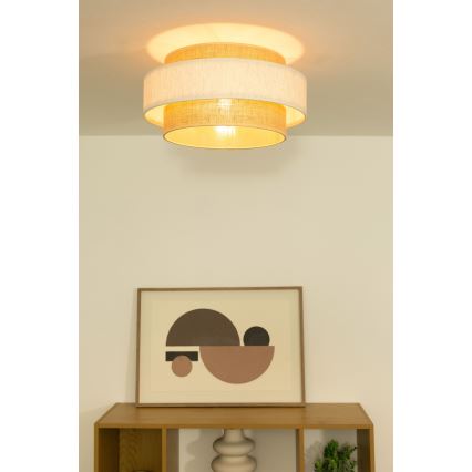 Lámpara de techo BOHO 1xE27/60W/230V Ø 40 cm crema/yute