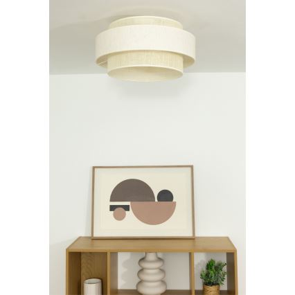 Lámpara de techo BOHO 1xE27/60W/230V Ø 40 cm crema/yute