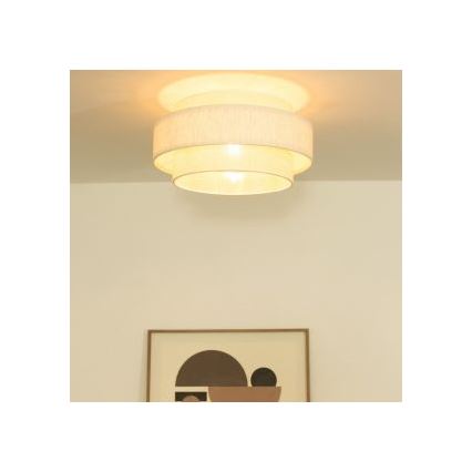 Lámpara de techo BOHO 1xE27/60W/230V Ø 40 cm crema/yute