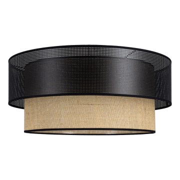 Lámpara de techo BORHO 1xE27/60W/230V Ø 50 cm negra/yute