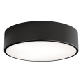 Lámpara de techo CLEO con sensor de movimiento y crepuscular, 2xE27/24W/230V, Ø 30 cm, negra