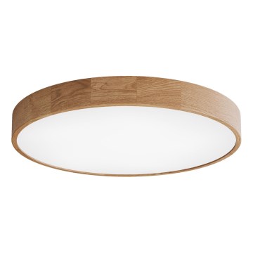 Lámpara de techo CLEO con sensor de movimiento y de crepúsculo, 6xE27/24W/230V, Ø 80 cm, roble