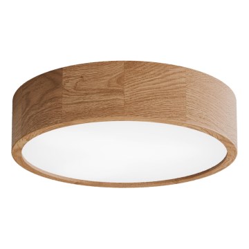 Lámpara de techo CLEO con sensor de movimiento y detector crepuscular, 3xE27/24W/230V, diámetro 37,5 cm, roble