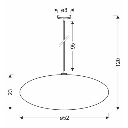 Lámpara de techo con cable CAFEE 1xE27/40W/230V, diámetro 52 cm, blanca
