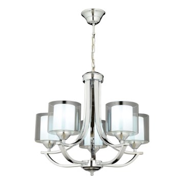 Lámpara de techo con cadena NOVARA 5xE27/40W/230V cromo brillante