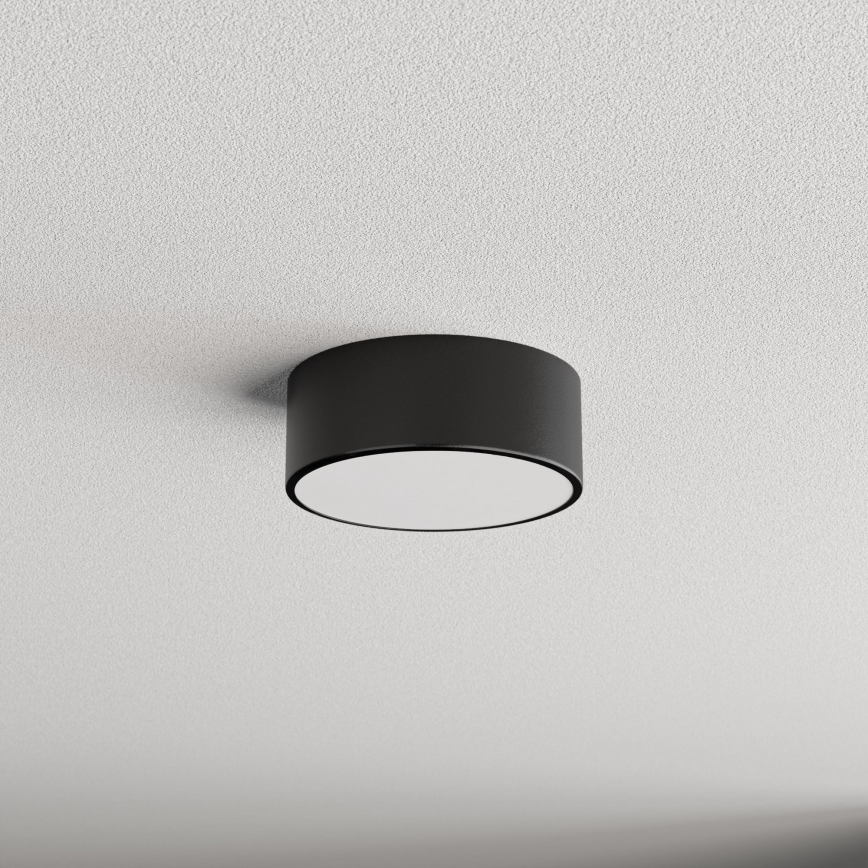 Lámpara de techo CLEO con sensor de movimiento y sensor crepuscular 1xE27/40W/230V Ø 20 cm negra