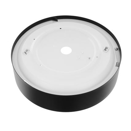 Lámpara de techo CLEO con sensor de movimiento y crepuscular, 2xE27/24W/230V, Ø 30 cm, negra