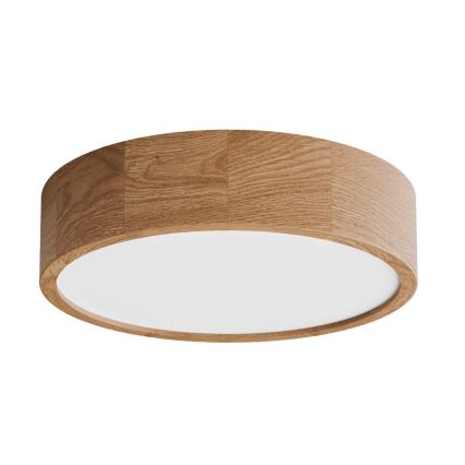 Lámpara de techo CLEO con sensor de movimiento y detector crepuscular, 3xE27/24W/230V, diámetro 37,5 cm, roble