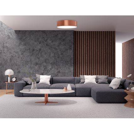Lámpara de techo CLEO con sensor de movimiento y sensor crepuscular 3xE27/24W/230V, diámetro 40 cm, acabado en cobre