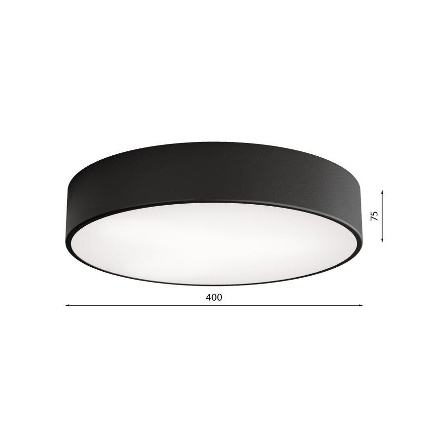 Lámpara de techo CLEO con sensor de movimiento y crepuscular, 3xE27/24W/230V, diámetro 40 cm, negra