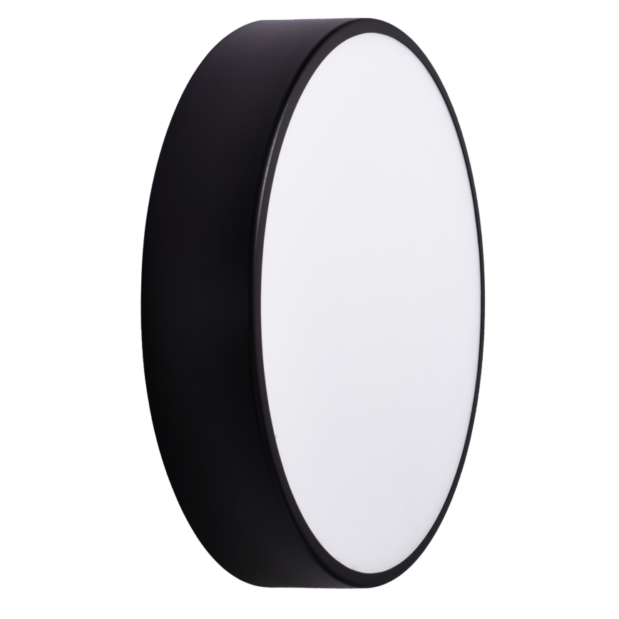 Lámpara de techo CLEO con sensor de movimiento y crepuscular, 3xE27/24W/230V, diámetro 40 cm, negra