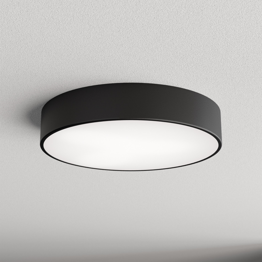 Lámpara de techo CLEO con sensor de movimiento y crepuscular, 3xE27/24W/230V, diámetro 40 cm, negra