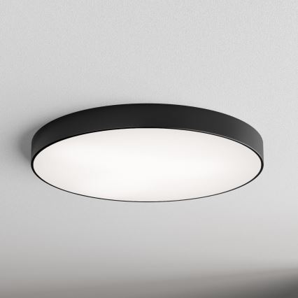 Lámpara de techo CLEO con sensor de movimiento y de crepúsculo 6xE27/24W/230V Ø 80 cm negra