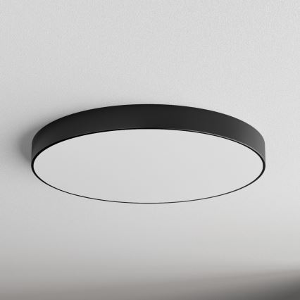 Lámpara de techo CLEO con sensor de movimiento y de crepúsculo 6xE27/24W/230V Ø 80 cm negra
