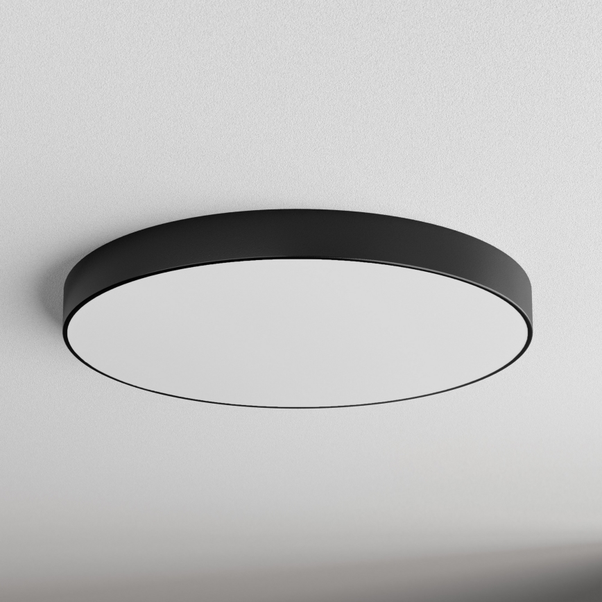 Lámpara de techo CLEO con sensor de movimiento y de crepúsculo 6xE27/24W/230V Ø 80 cm negra