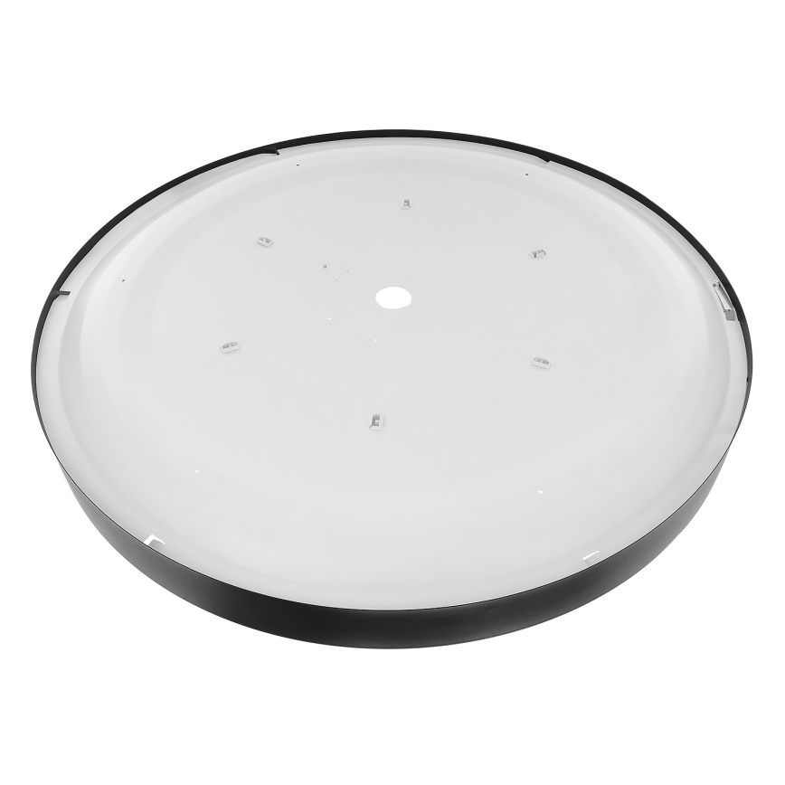 Lámpara de techo CLEO con sensor de movimiento y de crepúsculo 6xE27/24W/230V Ø 80 cm negra