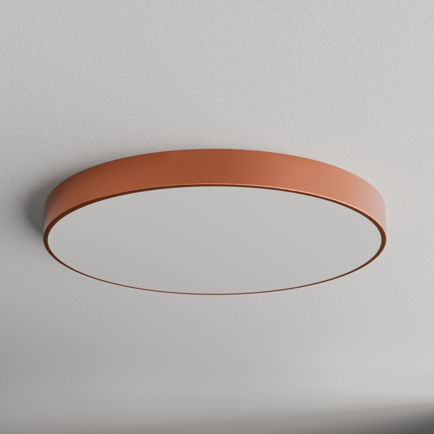 Lámpara de techo CLEO con sensor de movimiento y detector crepuscular 6xE27/24W/230V Ø 80 cm acabado en cobre