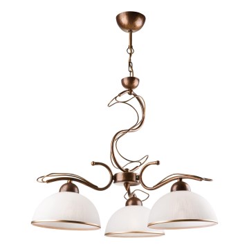 Lámpara de techo con varilla COBRA 3xE27/60W/230V bronce/pátina