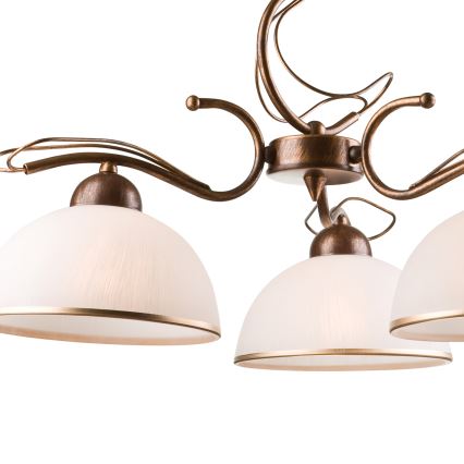 Lámpara de techo con varilla COBRA 3xE27/60W/230V bronce/pátina