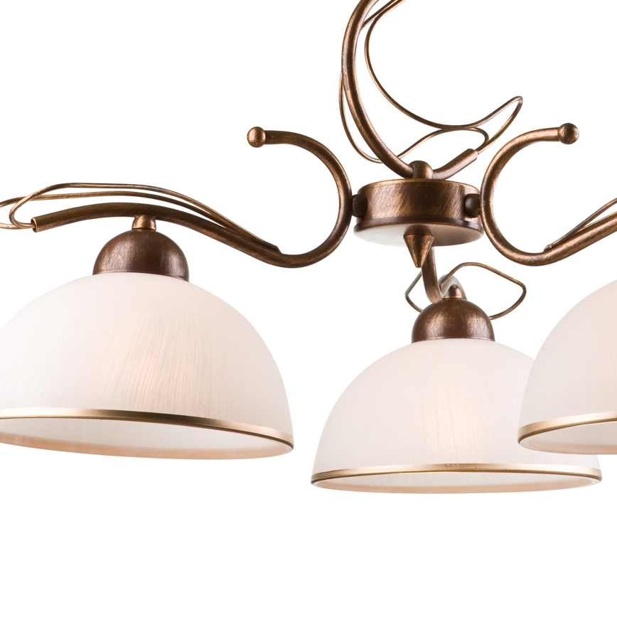 Lámpara de techo con varilla COBRA 3xE27/60W/230V bronce/pátina