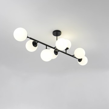 Lámpara de techo con varilla DORADO 8xE14/40W/230V negra