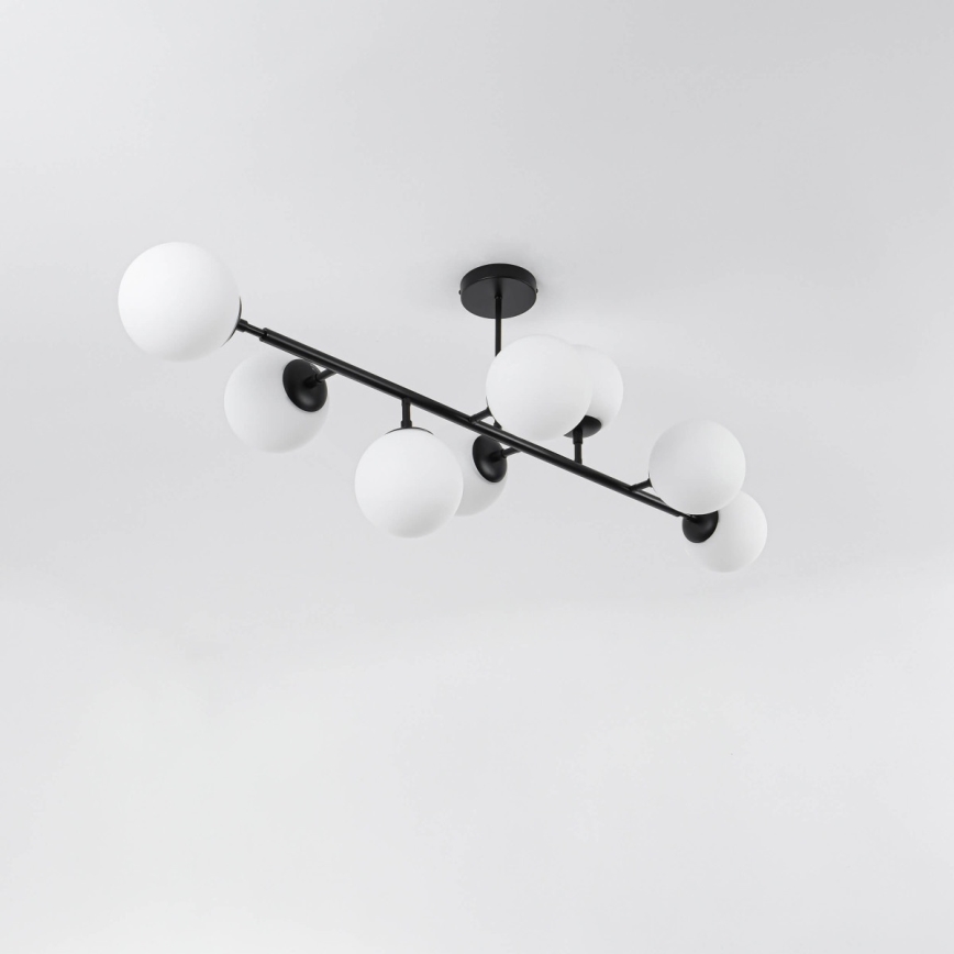 Lámpara de techo con varilla DORADO 8xE14/40W/230V negra