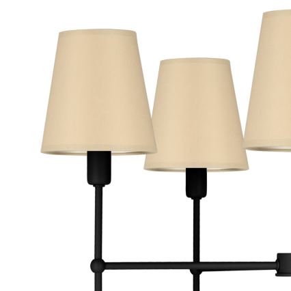 Lámpara de techo con varilla MADELA 5xE14/40W/230V beige/negra