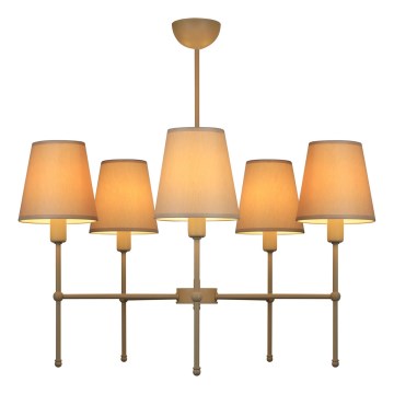 Lámpara de techo con varilla MADELA 5xE14/40W/230V blanca/beige