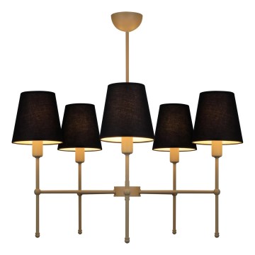 Lámpara de techo con varilla MADELA 5xE14/40W/230V negro/beige