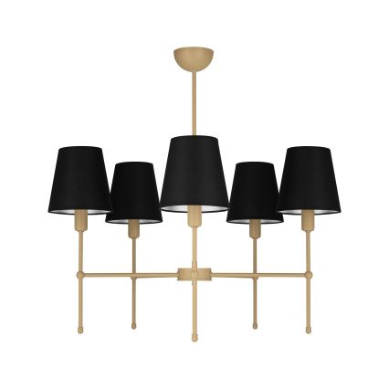 Lámpara de techo con varilla MADELA 5xE14/40W/230V negro/beige