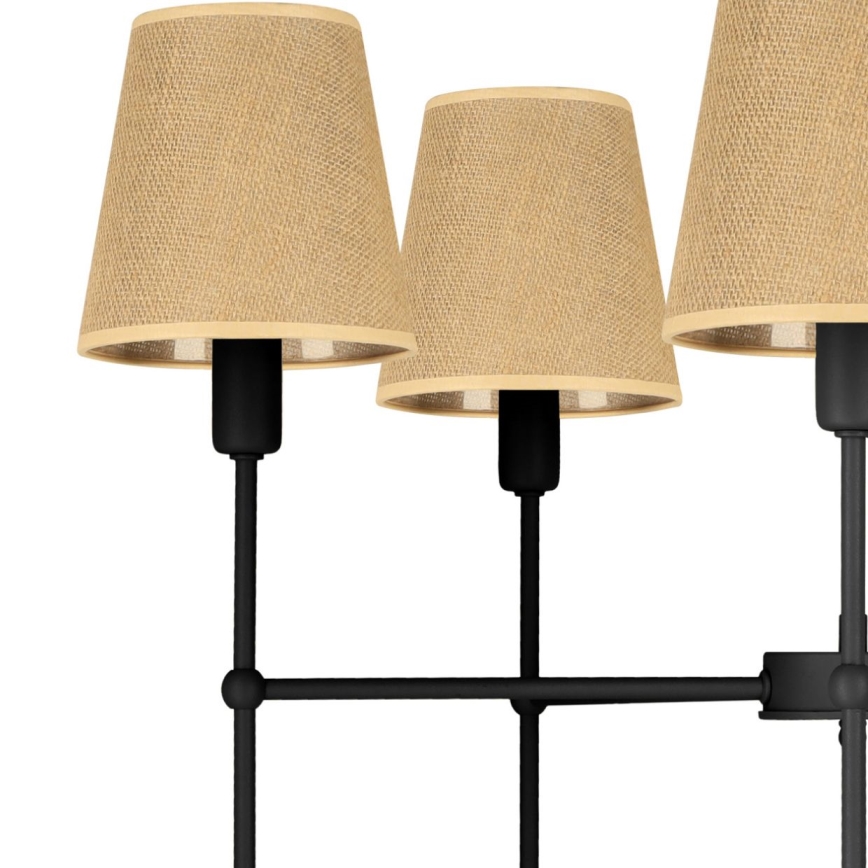 Lámpara de techo con varilla MADELA 5xE14/40W/230V yute/negro