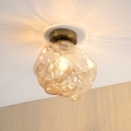 Lámpara de techo CRISTAL 1xE14/15W/230V latón/beige ahumado