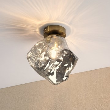 Lámpara de techo CRISTAL 1xE14/15W/230V latón/negro ahumado
