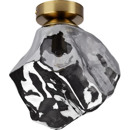 Lámpara de techo CRISTAL 1xE14/15W/230V latón/negro ahumado