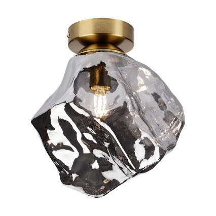 Lámpara de techo CRISTAL 1xE14/15W/230V latón/negro ahumado