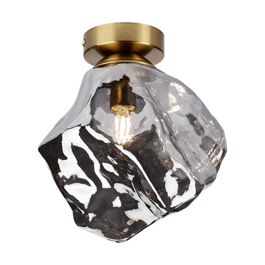 Lámpara de techo CRISTAL 1xE14/15W/230V latón/negro ahumado