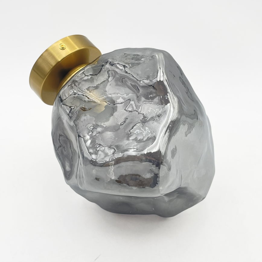Lámpara de techo CRISTAL 1xE14/15W/230V latón/negro ahumado