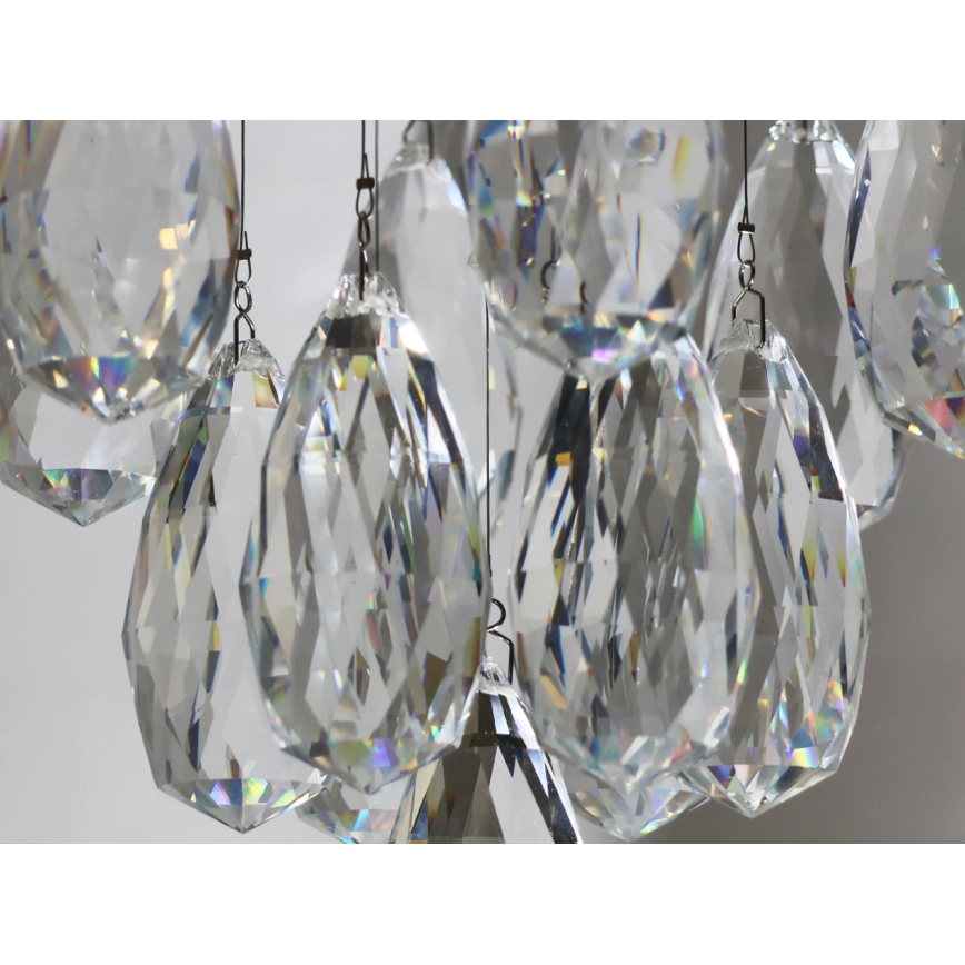 Lámpara de techo LED de cristal MAJURO LED/30W/230V Ø 45 cm, cromo brillante + mando a distancia
