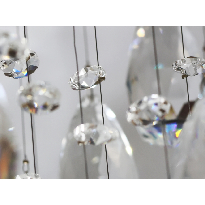 Lámpara de techo LED de cristal MAJURO LED/30W/230V Ø 45 cm, cromo brillante + mando a distancia