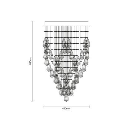 Lámpara de techo LED de cristal MAJURO LED/30W/230V Ø 45 cm, cromo brillante + mando a distancia